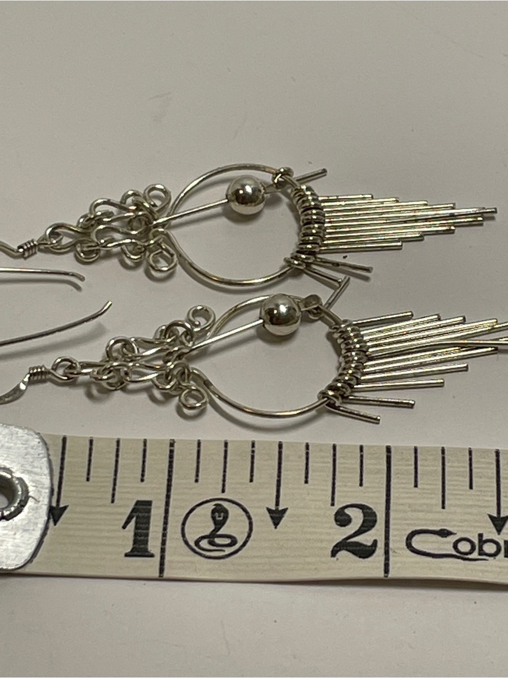 Vintage Sterling Silver Southwest Style 2.75” Fringe Dangle Earrings, 6.69g - Picture 5 of 5